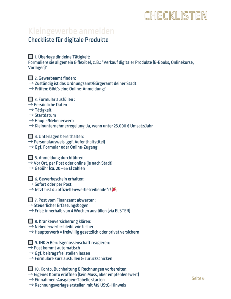 Checkliste
