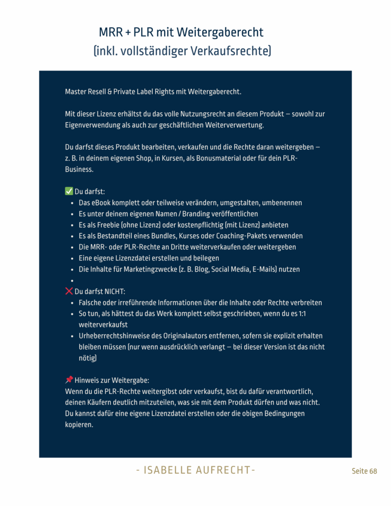 MMR/PLR-Lizenz